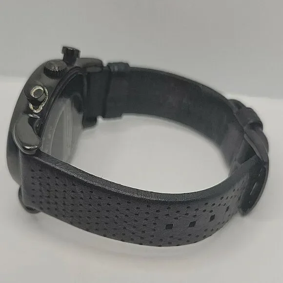 ARMANI AR1737 Men's Black Leather ​Analog Dial Quartz Genuine Wrist Watch BC565
